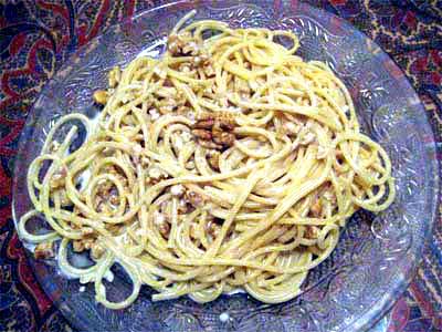 Photo Spaghettis roquefort noix