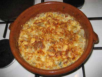 Photo gratin blettes roquefort